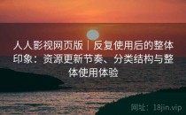 人人影视网页版｜反复使用后的整体印象：资源更新节奏、分类结构与整体使用体验