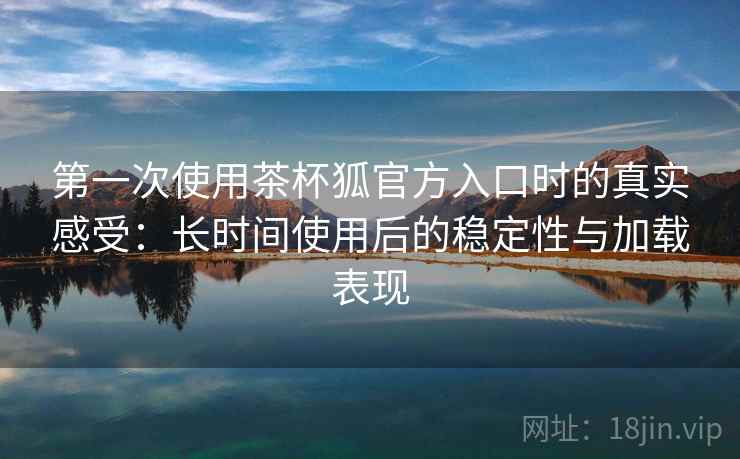 第一次使用茶杯狐官方入口时的真实感受：长时间使用后的稳定性与加载表现  第2张