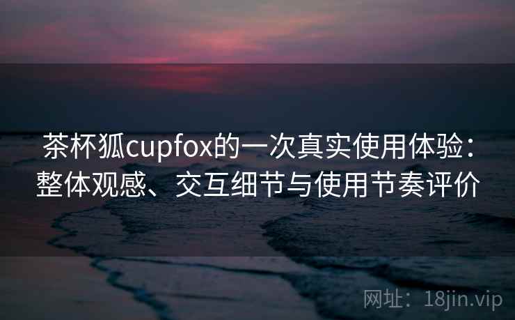 茶杯狐cupfox的一次真实使用体验：整体观感、交互细节与使用节奏评价  第2张